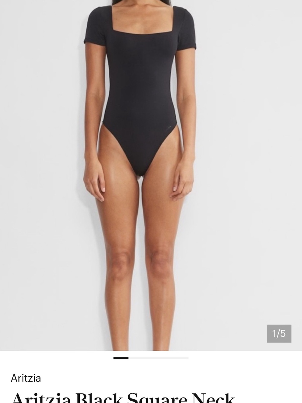 Wilfred Black Square-Neck Short-Sleeve Bodysuit